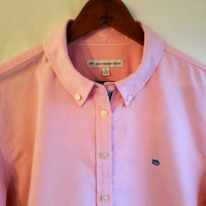 Southern Tide Women's Button Down Long Sleeve Shirt Large Pink